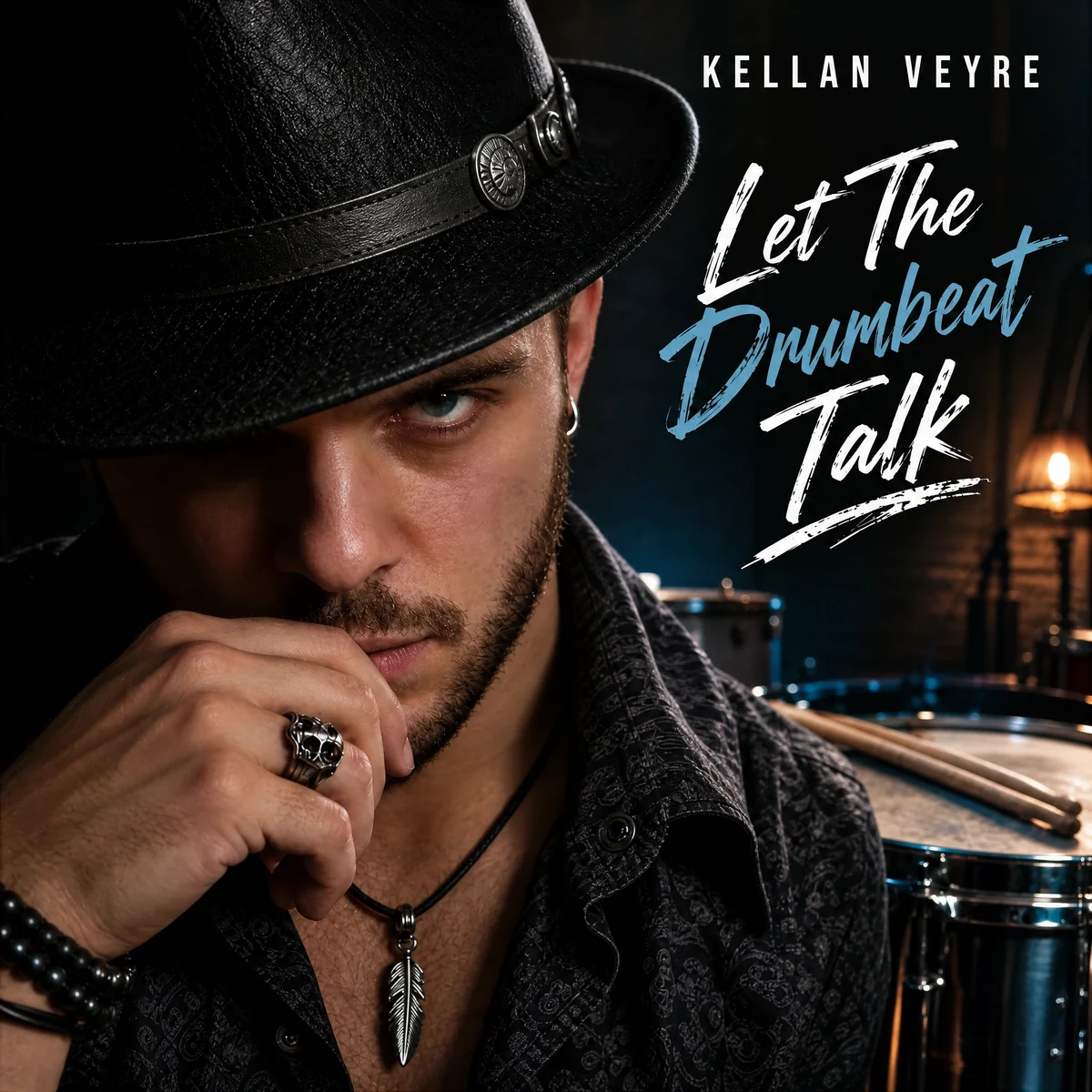 Let the Drumbeat Talk single cover by Kellan Veyre
